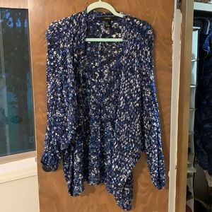 Oversized cardigan- blue and white